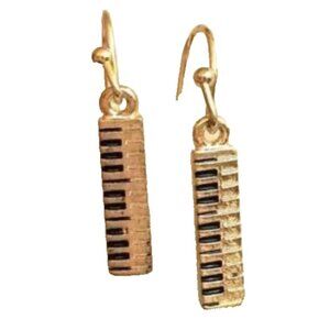 Piano Keyboard Earrings Musician Music Teacher Graduation Gift Gold Plated